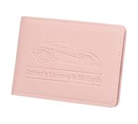 sourcing map Portaoggetti per auto e assicurazione, in pelle PU, con tasche per carta d'identità, rosa, 4 Pockets