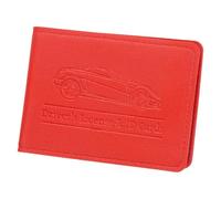 sourcing map Portaoggetti per auto e assicurazione, in pelle PU, con tasche per carta d'identità, Rosso, 6 Pockets