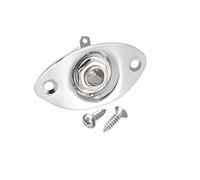sourcing map - Presa di ingresso ovale Jack Plat con viti per chitarra elettrica Strat Tele Style ricambio cromato