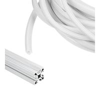 sourcing map Profilo di estrusione in alluminio da 6 metri, guarnizione piatta, 8 mm, serie 20, protezione antipolvere morbida, striscia antipolvere per accessori per stampanti 3D, grigio-bianco