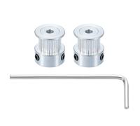 sourcing map Puleggia per cinghia dentata in alluminio, 16 denti, foro da 3 mm, larghezza 6 mm, puleggia folle sincrona con chiave per stampante 3D, 2 pezzi, argento