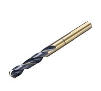 sourcing map Punta da trapano da 1/2" 1/2" con gambo piatto ridotto 4241 punte in acciaio ad alta velocità con finitura nera e oro 118° trapano per lavorazione leggera plastica acrilica legno metallo