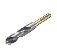 sourcing map Punta da trapano da 25/32" 1/2" con codolo piatto ridotto 4241, in acciaio ad alta velocità, finitura nera e oro, trapano a 118°, per lavori leggeri, plastica, legno, metallo morbido