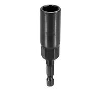 sourcing map Punta per trapano avvitatore da 13 mm, attacco metrico da 1/4", codolo esagonale da 80 mm, extra lunga, a 6 punti, cambio rapido, in acciaio Cr-V, per avvitatori elettrici, colore nero