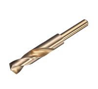sourcing map Punta per trapano M2 ad alta velocità, codolo ridotto, 19 mm | Punte rotonde con finitura oro 135° per acciaio inossidabile duro metallo