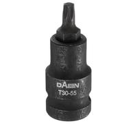 sourcing map Punta Torx T30 55 mm Lunghezza 1/2 "Square Drive Star 6 Point Extension Impact Bit Power Nut Driver Set S2 Acciaio Socket Ratchet Wrench Bits, Nero