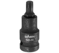 sourcing map Punta Torx T45 55 mm lunghezza 1/2" Square Drive Star 6 punti di estensione Impact Bit Power Nut Driver Set S2 in acciaio Socket Ratchet Wrench Bits, nero