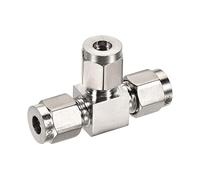 sourcing map Quick Connect Air Line Raccordi di compressione 304 Acciaio inossidabile 6mm OD Tubo 3 Way T Tipo connettore del separatore del sindacato del T