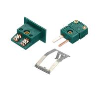 sourcing map R/S Tipo Termocoppia Connettori Maschio con Montaggio a Pannello Mini Presa Ad Alta Temperatura 220 ° C (508 °F) per Sensore Termocoppia Verde Scuro 1 Set