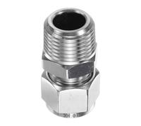 sourcing map Raccordo a compressione per tubo da 12 mm OD x 1/2" NPT filettatura maschio in acciaio inox, accoppiatore dritto per tubo di compressione, connettore per olio, gas, acqua