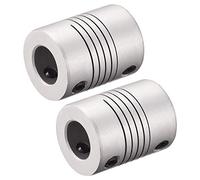sourcing map - Raccordo flessibile per albero in lega di alluminio da 10 mm a 10 mm, giunto L25 x D19, 2 pezzi