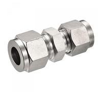 sourcing map Raccordo per tubo di compressione 304 in acciaio inox 8 mm x 10 mm Adattatore per accoppiamento diritto a doppia ghiera OD