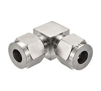 sourcing map Raccordo tubo di compressione 8mm a 8mm OD tubo 304 in acciaio inox unione gomito 90 gradi doppia ghiera connettore accoppiamento