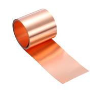 sourcing map Rame lampeggiante, calibro 32, spessore 0,2 mm, rotolo di foglio di rame puro al 99,95%, 5,1 cm di larghezza x 2 m di spessore per riparazioni di tetti, progetti fai da te ed elettricità