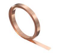 sourcing map Rame lampeggiante, calibro 38, spessore 0,1 mm, rotolo di foglio di rame puro al 99,95%, 0,5 cm di larghezza x 3 m di lamina metallica per riparazione di tetti, progetti fai da te ed