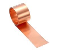 sourcing map Rame lampeggiante, calibro 38, spessore 0,1 mm, rotolo di foglio di rame puro al 99,95%, 3 cm di larghezza x 2 m di spessore per riparazione di tetti, progetti fai da te ed elettricità