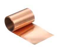 sourcing map Rame lampeggiante, calibro 38, spessore 0,1 mm, rotolo di foglio di rame puro al 99,95%, 7,1 cm di larghezza x 3 m di lamina metallica per riparazione di tetti, progetti fai da te ed