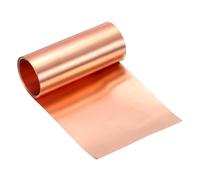 sourcing map Rame lampeggiante, calibro 38, spessore 0,1 mm, rotolo di foglio di rame puro al 99,95%, 8,9 cm di larghezza x 2 m di spessore per riparazione di tetti, progetti fai da te ed elettricità