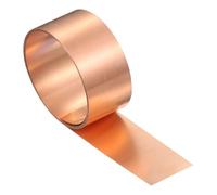 sourcing map Rame lampeggiante, calibro 38, spessore 0,1 mm, rotolo di foglio di rame puro al 99,95%, larghezza 2,5 cm x 3 m, per riparazioni di tetti, progetti fai da te ed elettricità