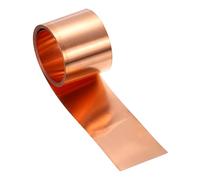 sourcing map Rame lampeggiante, calibro 38, spessore 0,1 mm, rotolo di foglio di rame puro al 99,95%, larghezza 2,5 cm x 2 m, per riparazioni di tetti, progetti fai da te ed elettricità