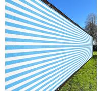 sourcing map Recinzione per la privacy, 4 x 2,1 m, copertura in tessuto a rete per recinzioni, per balcone, terrazza esterna, cortile, portico, piante, blu e bianco