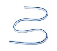 sourcing map Righello curvo flessibile, 30 mm, metrico e pollici, doppio lato, pieghevole, in plastica, righello graduato per ingegneria, disegno, design grafico, indumento, blu bianco