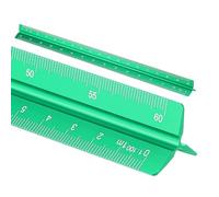 sourcing map Righello per architettura, 30,5 cm, in lega di alluminio, triangolare, grande scala, inciso al laser, righello da disegno per architetti e ingegneri, verde