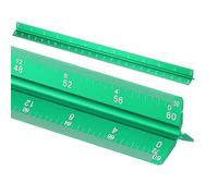 sourcing map Righello per architettura, 30,5 cm, standard in lega di alluminio, per architetti, triangolari, grandi dimensioni, inciso al laser, righello da disegno per architetti e ingegneri, verde