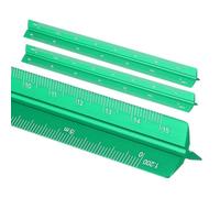 sourcing map Righello per architettura in lega di alluminio da 17,8 cm, triangolari, per architetti, grandi dimensioni, inciso al laser, per architetti e ingegneri, verde