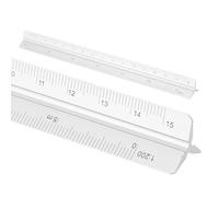 sourcing map Righello per architettura, scala metrica da 17,8 cm, in lega di alluminio, triangolare, grande scala, inciso al laser, righello da disegno per architetti e ingegneri, argento