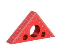 sourcing map Righello triangolare destro in alluminio, layout a 45/90 gradi, 14,5 mm, isoscele ispessito, righello triangolare destro ad alta precisione, con scale SAE e metriche per la lavorazione