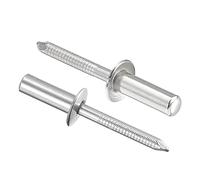 sourcing map Rivetti ciechi, in acciaio inox 304, rivetti per la decorazione del nucleo, rivetti 6,4 mm, diametro 20 mm, lunghezza dell'impugnatura chiusa, tono argento, 25 pezzi