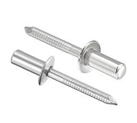 sourcing map Rivetti ciechi, in acciaio inox 304, rivetti per la decorazione, rivetti 6,4 mm, diametro 14 mm, lunghezza della presa chiusa, tono argento, 25 pezzi
