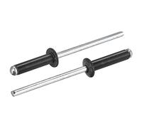 sourcing map Rivetti ciechi in alluminio, 3,2 mm x 13 mm, testa rotonda piatta per unire in pelle piastra metallica, colore nero 400 pezzi