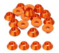 sourcing map Rondelle a tazza coniche M6, in alluminio anodizzato, guarnizione a testa cilindrica per viti RC/FPV/PC/Drone/accessori meccanici, confezione da 20 (arancione)