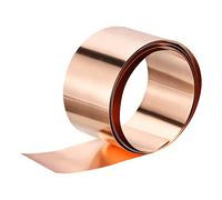 sourcing map Rotolo di fogli di rame 3500 mm x 150 mm x 0,3 mm, striscia di rame puro al 99,9%, lamina metallica lampeggiante per progetti fai da te elettrici (diverse dimensioni)