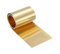 sourcing map Rotolo di foglio di ottone, 0,1 x 50 x 2000 mm (lunghezza x larghezza x lunghezza), rotolo di lamina in ottone lampeggiante per artigianato, progetti elettrici fai da te, riparazioni, oro