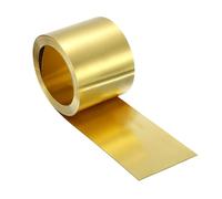 sourcing map Rotolo di foglio di ottone, 0,5 x 40 x 2000 mm (lunghezza x larghezza x lunghezza), rotolo di lamina in ottone lampeggiante per artigianato, progetti elettrici fai da te, riparazioni, oro