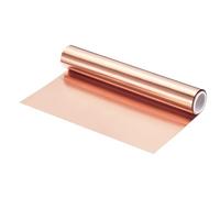 sourcing map Rotolo di foglio di rame 3500 mm x 150 mm x 0,01 mm, striscia di rame puro al 99,9%, 15,2 cm x 3,5 m, piastra in lamina di rame lampeggiante calibro 38, per progetti fai da te (diverse