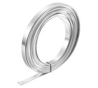 sourcing map Rotolo di metallo in alluminio, 5000 mm x 10 mm x 1 mm di spessore, 1060, striscia di alluminio lampeggiante per industria, tono argento