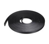 sourcing map S5M Cinghia dentata con estremità aperta, larghezza 10 mm x lunghezza 4 metri, lunghezza passo 5 mm, fili di acciaio all'interno della cinghia sincrona, nero