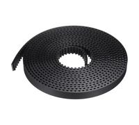 sourcing map S5M Cinghia dentata con estremità aperta, larghezza 12 mm x lunghezza 4 metri, lunghezza passo 5 mm, fili di acciaio all'interno della cinghia sincrona, nero