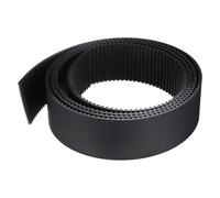 sourcing map S5M Cinghia dentata con estremità aperta, larghezza 50 mm x lunghezza 2 m, lunghezza passo 5 mm, fili di acciaio all'interno della cinghia sincrona, nero