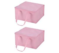 sourcing map Sacchetti della spesa riutilizzabili isolati con cerniera, rosa, 15.7"x15.7"x8.7"