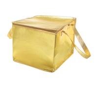 sourcing map Sacchetti isolati riutilizzabili con cerniera e maniglia per cibo caldo/freddo alimentari da viaggio, Oro, 13.8"x13.8"x11.8"