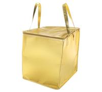 sourcing map Sacchetti isolati riutilizzabili con cerniera e maniglia per cibo caldo/freddo alimentari da viaggio, Oro, 13.8"x13.8"x15.7"