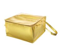 sourcing map Sacchetti isolati riutilizzabili con cerniera e maniglia per cibo caldo/freddo alimentari da viaggio, Oro, 13.8"x13.8"x7.9"