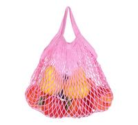 sourcing map Sacchetti riutilizzabili in rete per conservare frutta e verdura, borsa portatile lavabile in cotone con manico corto, rosa, Portatile