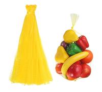 sourcing map Sacchetti riutilizzabili in rete, sacchetti per cova uova, lavabili e traspiranti, rete elastica per frutta, per frutti di mare, verdure, cipolle, generi alimentari, Giallo, 19,7 pollici