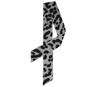 sourcing map Sciarpa sottile da donna, sottile, lunga, alla moda, con stampa leopardata, fascia per capelli, accessorio per borsa, grigio, 88x5cm/35x2"